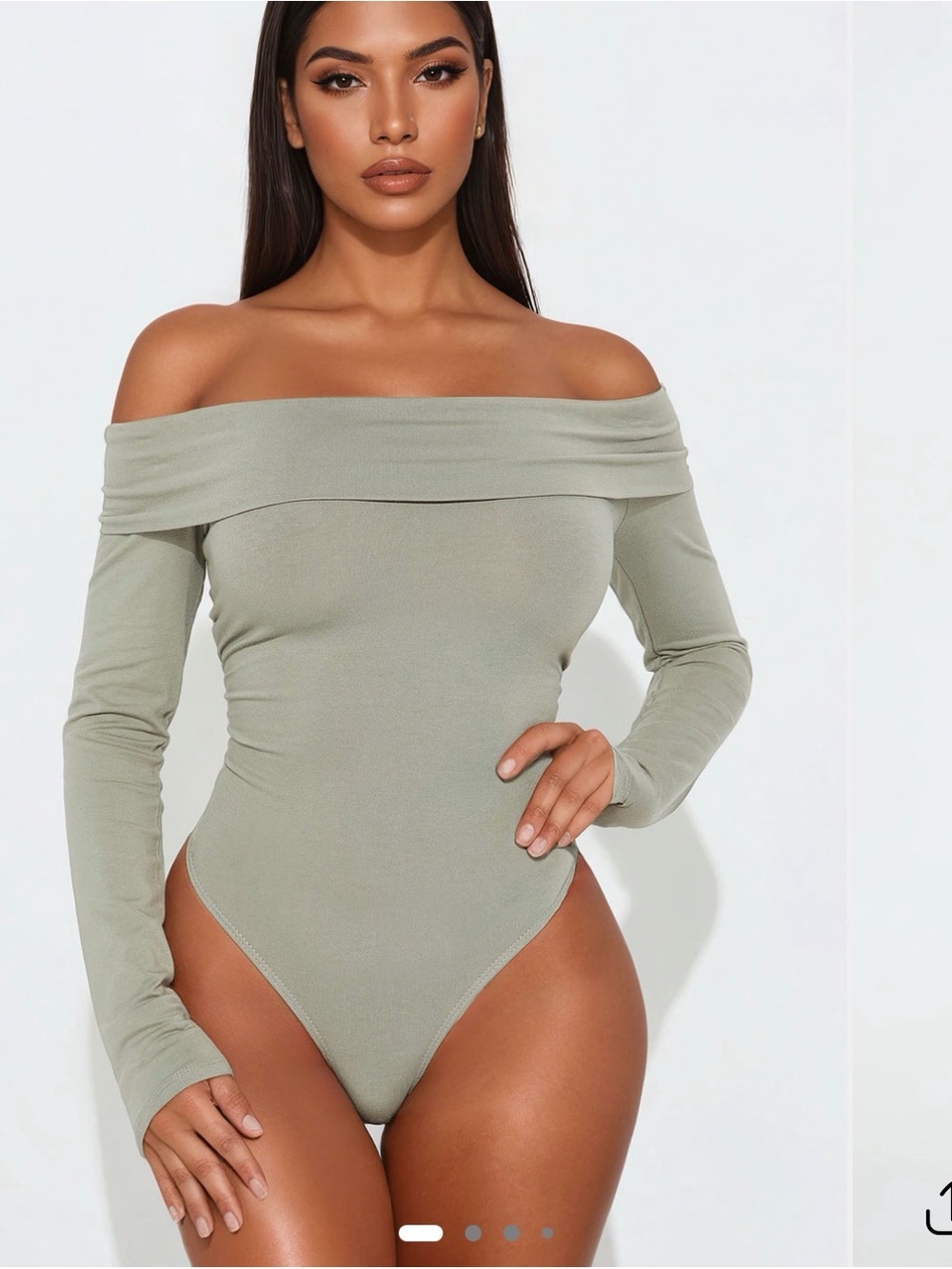 Fashion Nova Chantel Off Shoulder Bodysuit Olive